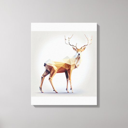 Brawn Geometric Low Poly Deer Leinwanddruck (Vorderseite)