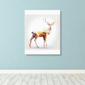 Brawn Geometric Low Poly Deer Leinwanddruck (Insitu (Holzboden))
