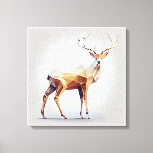 Brawn Geometric Low Poly Deer Leinwanddruck (Vorderseite)
