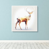 Brawn Geometric Low Poly Deer Leinwanddruck (Insitu (Holzboden))