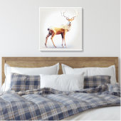 Brawn Geometric Low Poly Deer Leinwanddruck (Insitu (Schlafzimmer))