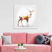 Brawn Geometric Low Poly Deer Leinwanddruck (Insitu (Wohnzimmer))