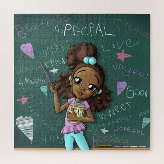 Brawn Girl und positive Worte Puzzle (Vertikal)