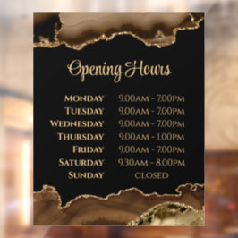 Brawn Gold Agate Opening Stunden Fensterheber Fensteraufkleber