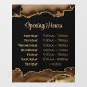 Brawn Gold Agate Opening Stunden Fensterheber Fensteraufkleber (Blatt)