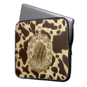 Brawn & Gold Animal Print Anticharm Laptopschutzhülle (Vorderseite Links)