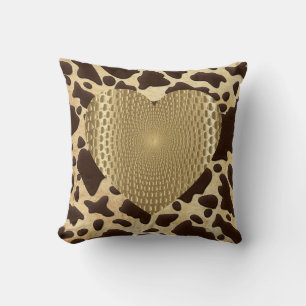 Brawn & Gold Animal Print Golden Prismatic Herz Kissen