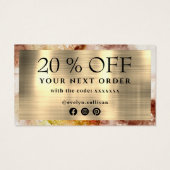 Brawn Gold Aquarell Dank Discount-Karte (Rückseite)