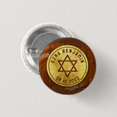 Brawn Gold Chocolate Bar Mitzvah oder Bat Mitzvah Button (Vorne & Hinten)
