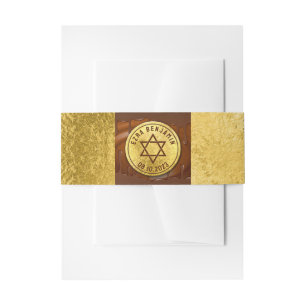 Brawn Gold Chocolate Bar Mitzvah oder Bat Mitzvah Einladungsbanderole