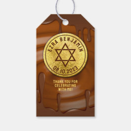 Brawn Gold Chocolate Bar Mitzvah oder Bat Mitzvah Geschenkanhänger