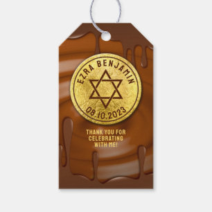 Brawn Gold Chocolate Bar Mitzvah oder Bat Mitzvah Geschenkanhänger