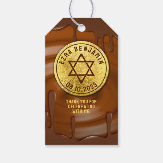 Brawn Gold Chocolate Bar Mitzvah oder Bat Mitzvah Geschenkanhänger