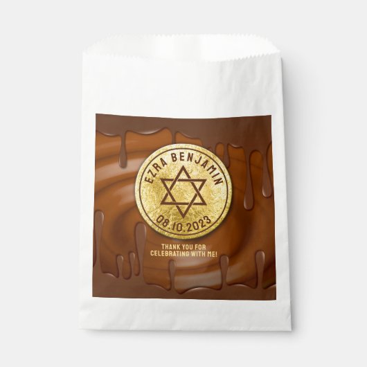 Brawn Gold Chocolate Bar Mitzvah oder Bat Mitzvah Geschenktütchen (Vorderseite)