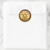 Brawn Gold Chocolate Bar Mitzvah oder Bat Mitzvah Runder Aufkleber (Tasche)