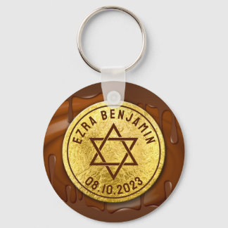 Brawn Gold Chocolate Bar Mitzvah oder Bat Mitzvah Schlüsselanhänger