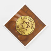 Brawn Gold Chocolate Bar Mitzvah oder Bat Mitzvah Serviette (Ecke)