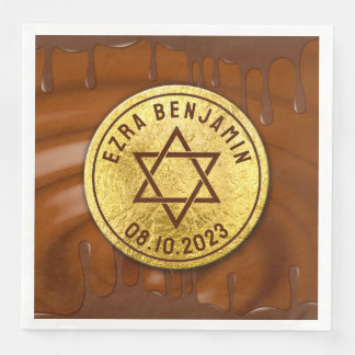 Brawn Gold Chocolate Bar Mitzvah oder Bat Mitzvah Serviette