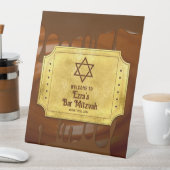 Brawn Gold Chocolate Bar Mitzvah oder Bat Mitzvah Sockelschild (In Situ)