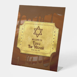 Brawn Gold Chocolate Bar Mitzvah oder Bat Mitzvah Sockelschild