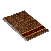 Brawn & Gold Damask Muster Notizblock (Rechte Seite)