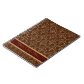 Brawn & Gold Damask Muster Notizblock (Linke Seite)
