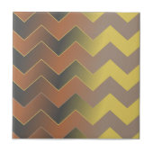 Brawn Gold Geometric Zickzack Zig Zag Muster Fliese (Vorderseite)