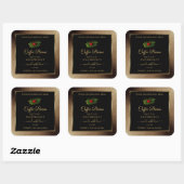 Brawn Gold Glitzer Black Product Labels Ladybug Quadratischer Aufkleber (Blatt)