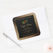 Brawn Gold Glitzer Black Product Labels Ladybug Quadratischer Aufkleber (Umschlag)