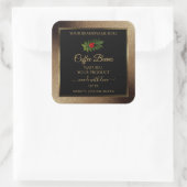 Brawn Gold Glitzer Black Product Labels Ladybug Quadratischer Aufkleber (Tasche)