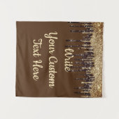 Brawn Gold Glitzer Geburtstag Foto Stand Hintergru Wandteppich (Vorderseite (Horizontal))