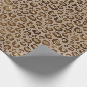 Brawn Gold Glitzer Leopard Print Geschenkpapier (Ecke)