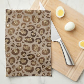 Brawn Gold Glitzer Leopard Print Geschirrtuch (Viertel Falte)