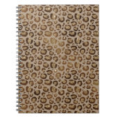 Brawn Gold Glitzer Leopard Print Notizblock (Vorderseite)