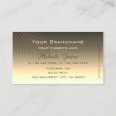 Brawn Gold Gradient Modern mit Palmblättern einfac Visitenkarte (Rückseite)