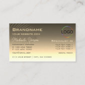 Brawn Gold Gradient Palm Leaf mit Logo Stilvoll Visitenkarte (Rückseite)