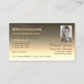Brawn Gold Gradient Palm Leaf mit Logo und Foto Visitenkarte (Rückseite)