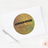 Brawn Gold Green Earthy Abstract Design Handmade Runder Aufkleber (Umschlag)