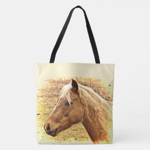 Brawn Gold Horse in Sun Animal Tote Bag Tasche