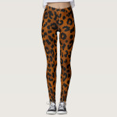 Brawn Gold Leopard Print Running Leggings (Vorderseite)