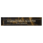 Brawn Gold Marmorname Job Titel Namensplakette (Vorderseite)