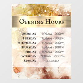 Brawn Gold Watercolor Opening Hours Fensterheber Fensteraufkleber