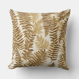 Brawn Gold White Fern Blätter drucken Kissen