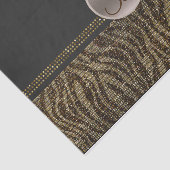 Brawn Gold Zebra Sparkle Glam Monogram Initial Seidenpapier (Ausschnitt)
