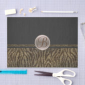 Brawn Gold Zebra Sparkle Glam Monogram Initial Seidenpapier (Handwerk)