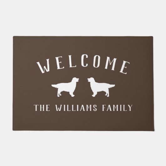 Brawn Golden Retrievers Willkommen Name der Famili Fußmatte (Vorderseite)