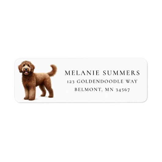 Brawn Goldendoodle-Rücksendeadresse (Vorne)