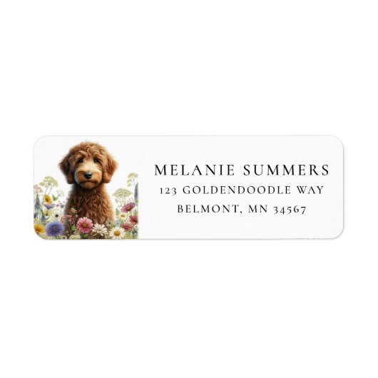 Brawn Goldendoodle-Wildblume-Rücksendeadresse (Vorne)