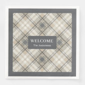 Brawn Gray Classic Geometric Napkins Individuelle  Serviette (Vorderseite)