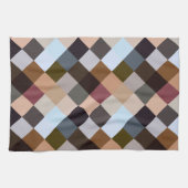 Brawn Gray Dark Mauve Taupe Squares Mosaikmuster Geschirrtuch (Horizontal)